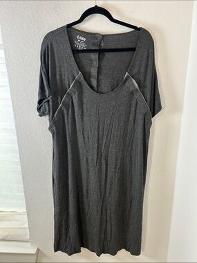 Frida Women’s Dark Gray Scoop Neck Tunic nursing / delivered sleeper gown OS